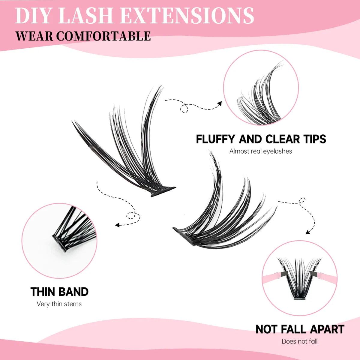DIY Self-Grafting Double-Headed Glue Segmented Eyelash Set